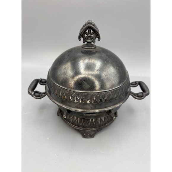 1880s Butter Dome Wilcox Silverplate Meriden Quadruple Cows Maiden Footed - Picture 1 of 10